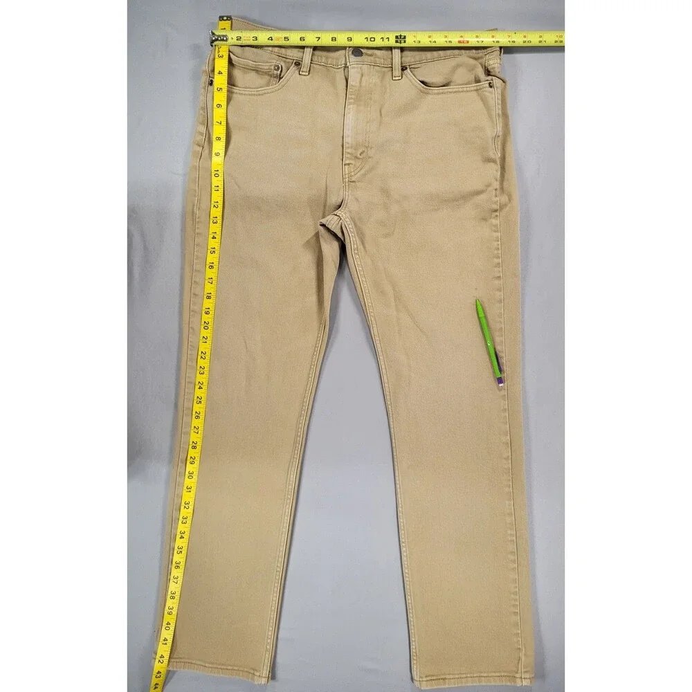 Levi's 514 Straight Fit Jeans Men's W36 L32 Tan Khaki Soft Twill Stretch